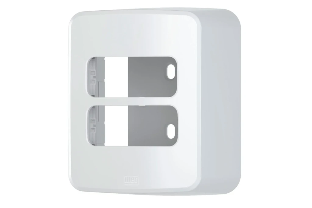 Caixa e Placa de Sobrepor para 2 Módulos Compose Branco