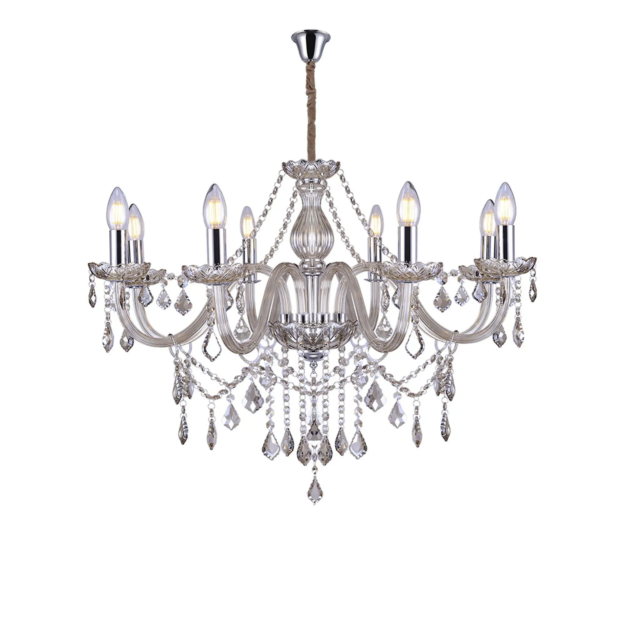 Lustre de Cristal Taschibra Glam Conhaque 8xe14