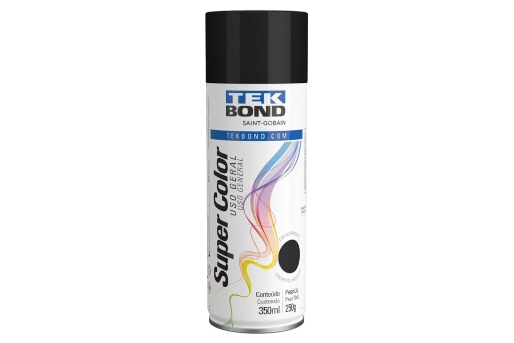 Tinta Spray Super Color Uso Geral Preto Brilhante 350ml/250g