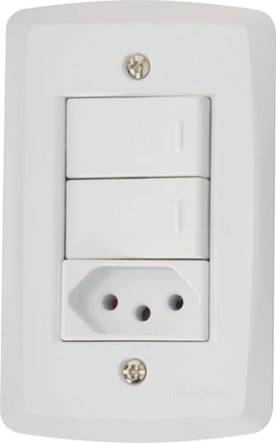 Conjunto 2 Interruptores Vertical e 1 Tomada 2p+t Lux² 10a 250v 4 X 2 - Tramontina