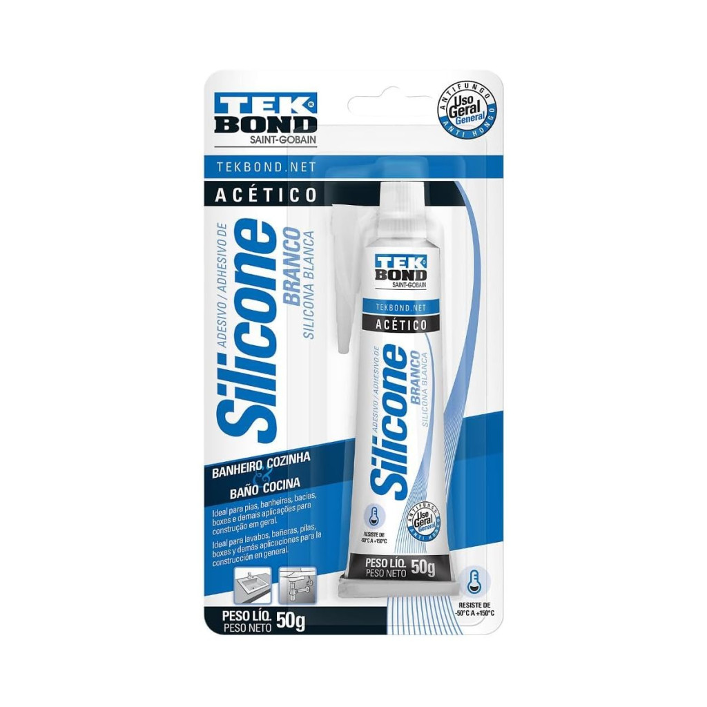 Silicone Acético 50g Blister Branco Tekbond