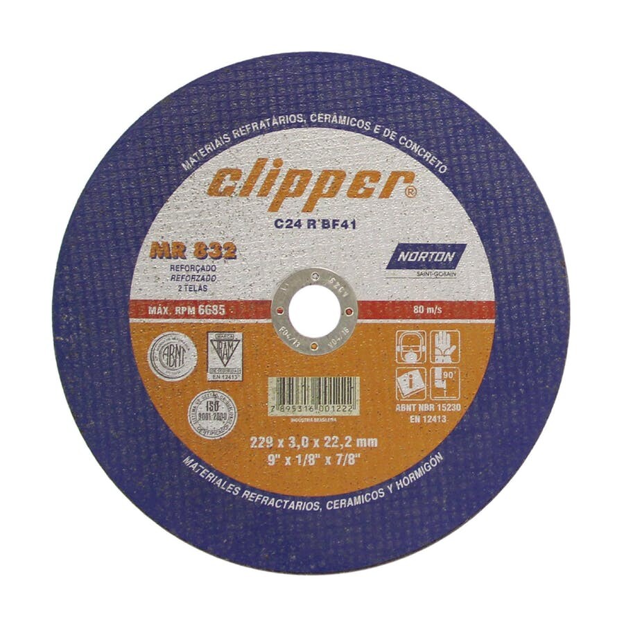 Disco de Corte Clipper Mr832 - 180x3,0x22,23mm - Norton