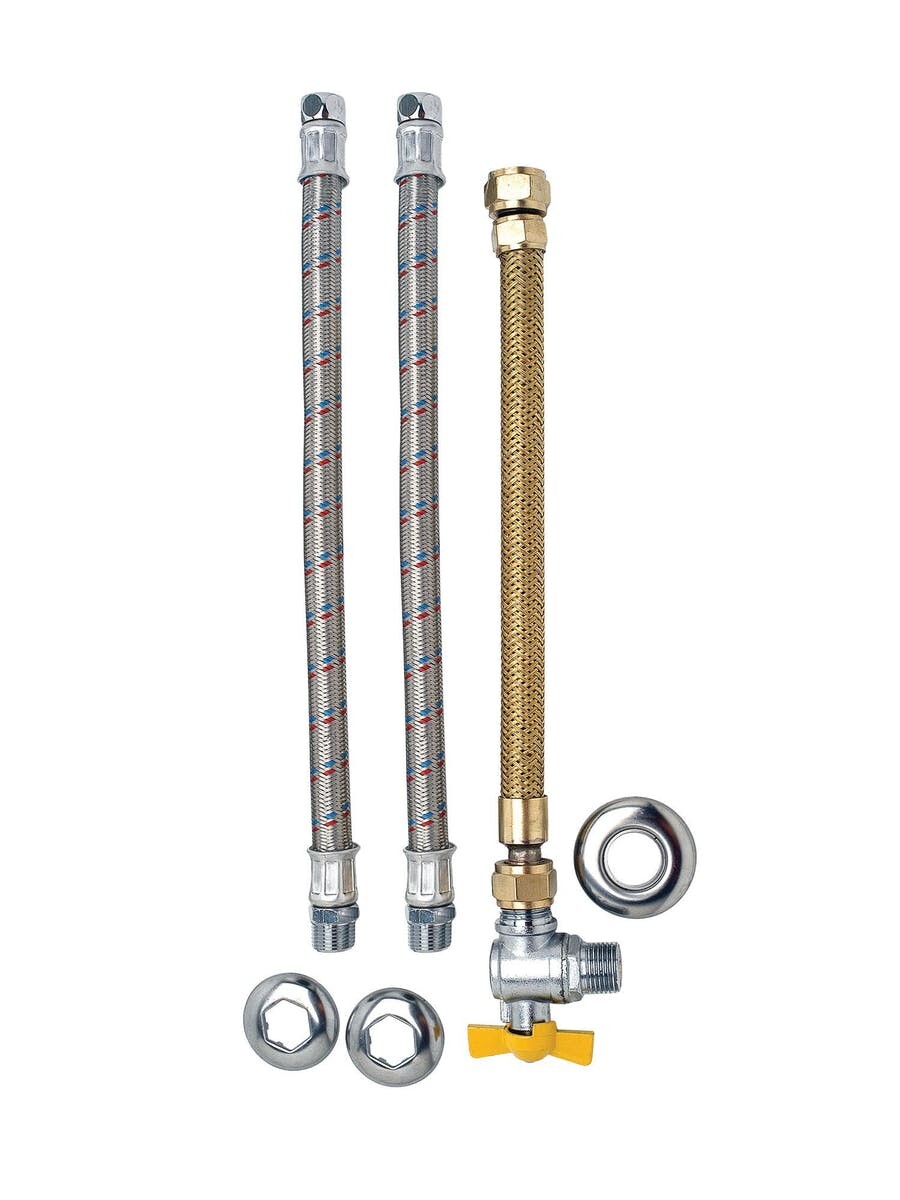 Kit Ligação Aquecedor água com Tombak 3/8" X 1/2" 40cm