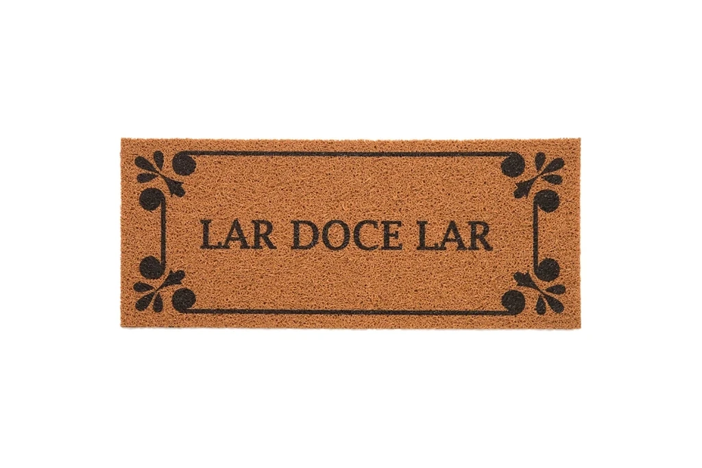 Capacho Vinil Long 2.0 Lar Doce Lar 30x70cm Ouro