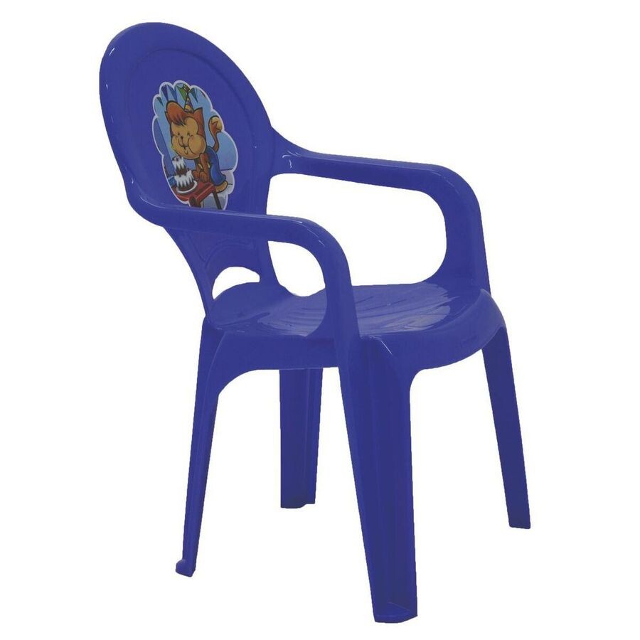 Cadeira Infantil Catty em Polipropileno Azul Adesivado