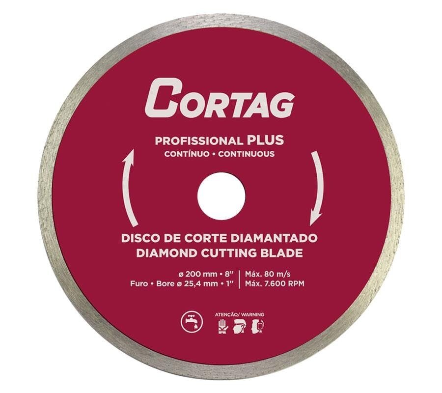 Disco de Corte Diamantado Profissional Plus 200mm - Cortag