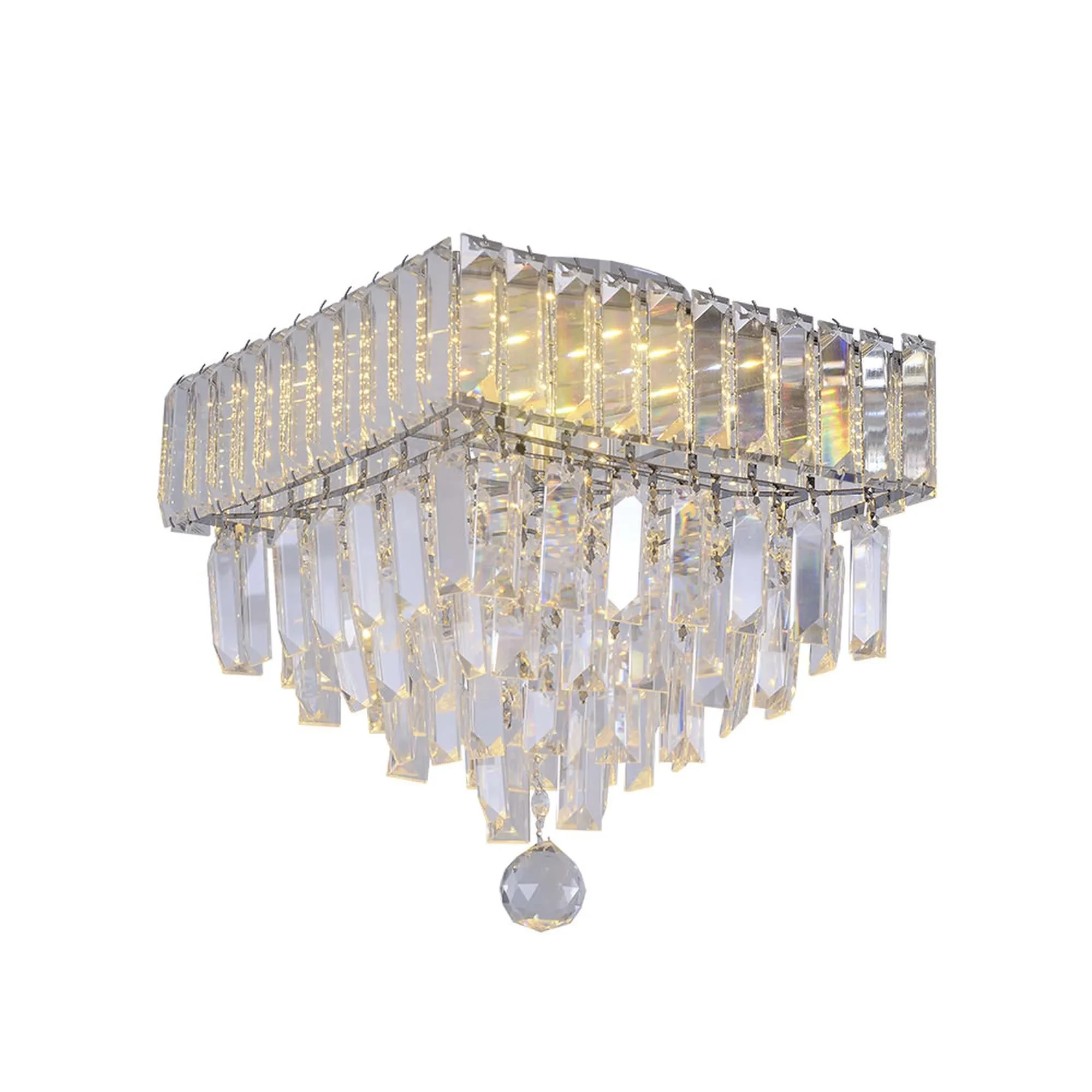 Pendente/plafon Taschibra Quadrado  Dueto 300 Cristal Transparente 4xg9