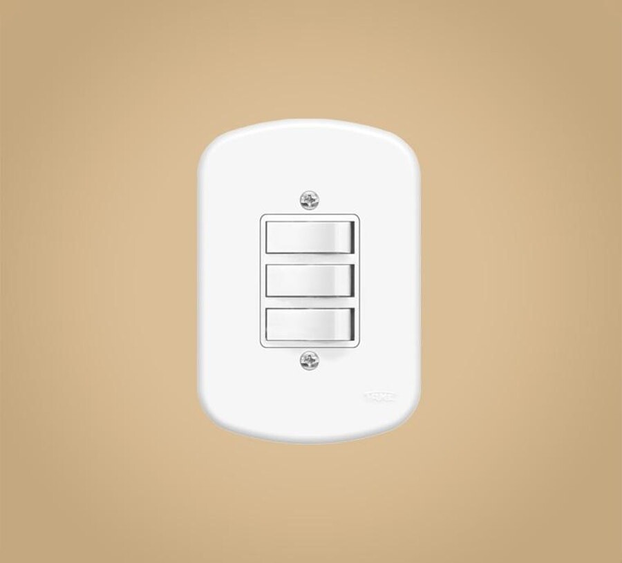 3 Interruptores Simples 10a/250v Blanc - Fame