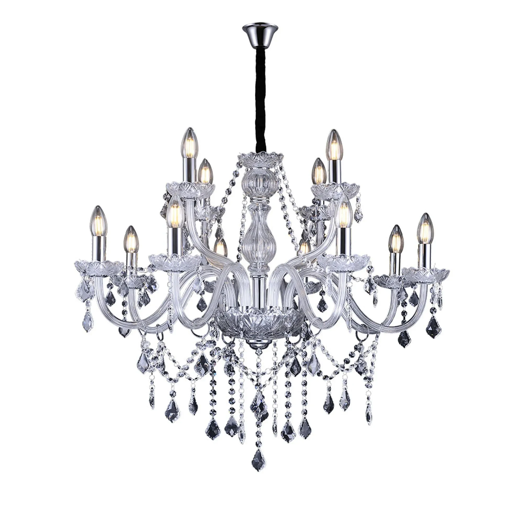 Lustre de Cristal Taschibra Glam Transparente 12xe14