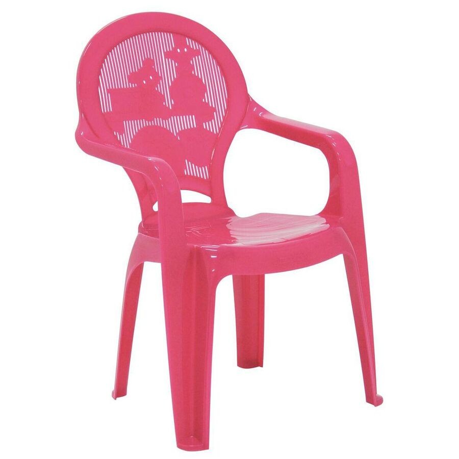 Cadeira Infantil Catty em Polipropileno Rosa Estampado
