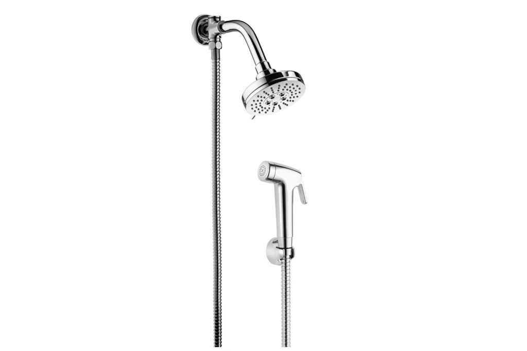 Ducha de Parede Redonda Trio com Desviador Cromada