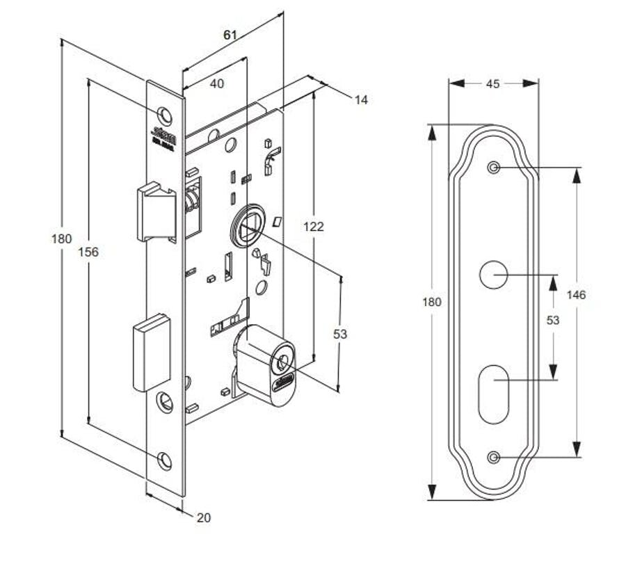 Fechadura Externa Fano 803/03 com Espelho Inox - Stam