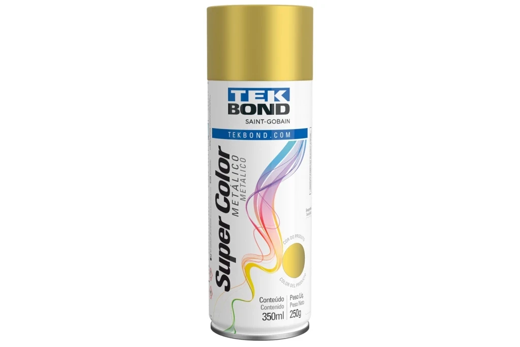 Tinta Spray Super Color Dourado Metálico 350ml/250g