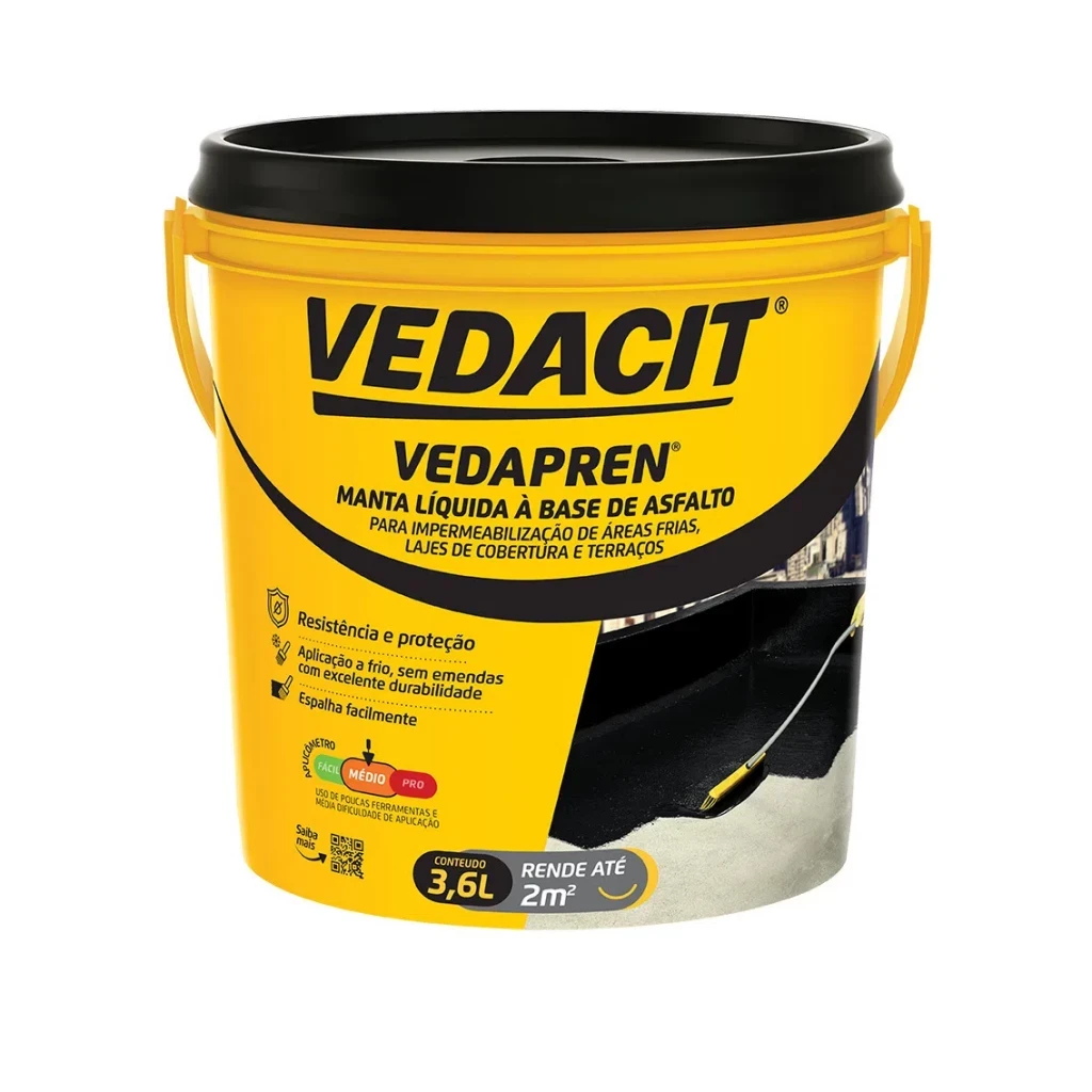 Vedapren Preto Galão de 3,6 Litros - Vedacit