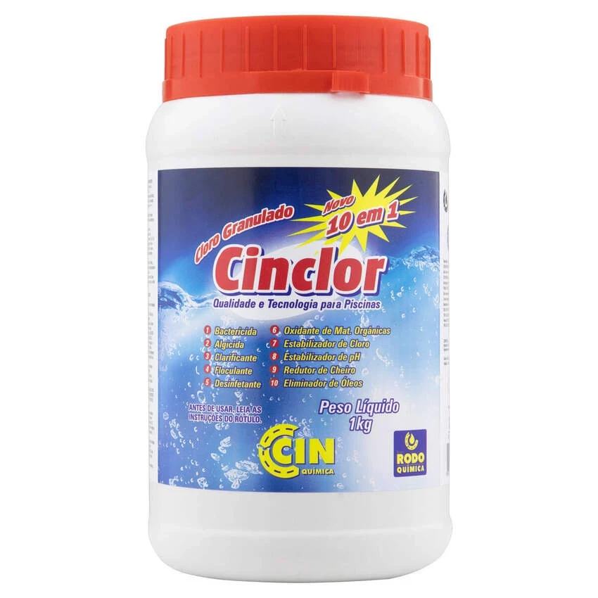 Cloro Granulado Cinclor 10 em 1 para Piscinas 1 Kg - Rodoquímica