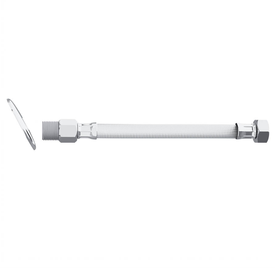 Ligação Flexível Inox para água Macho X Fêmea 1/2" 80 Cm - Blukit