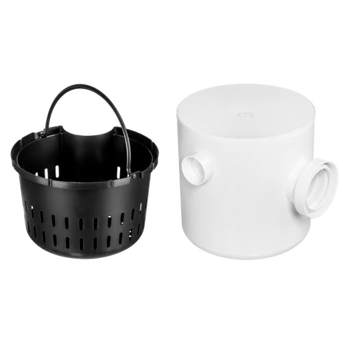 Caixa Sifonada de 250mm X 250mm X 75/100mm com Cesto e Tampa Redonda - Herc