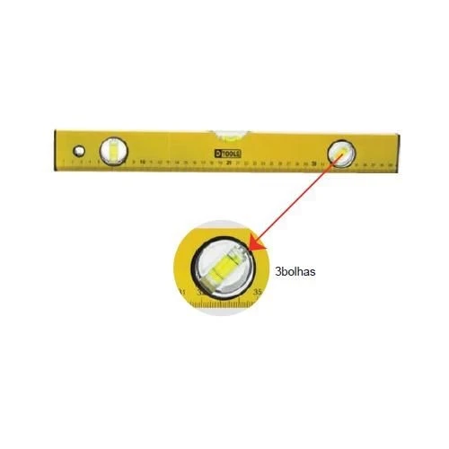 Nivel de Alumínio Tubular 30cm - Dtools