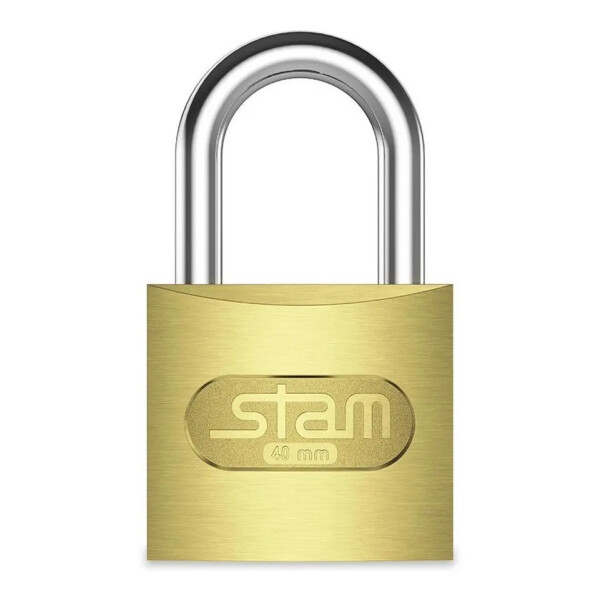 Cadeado 40mm Zamac E-coat Dourado com 2 Chaves - Stam