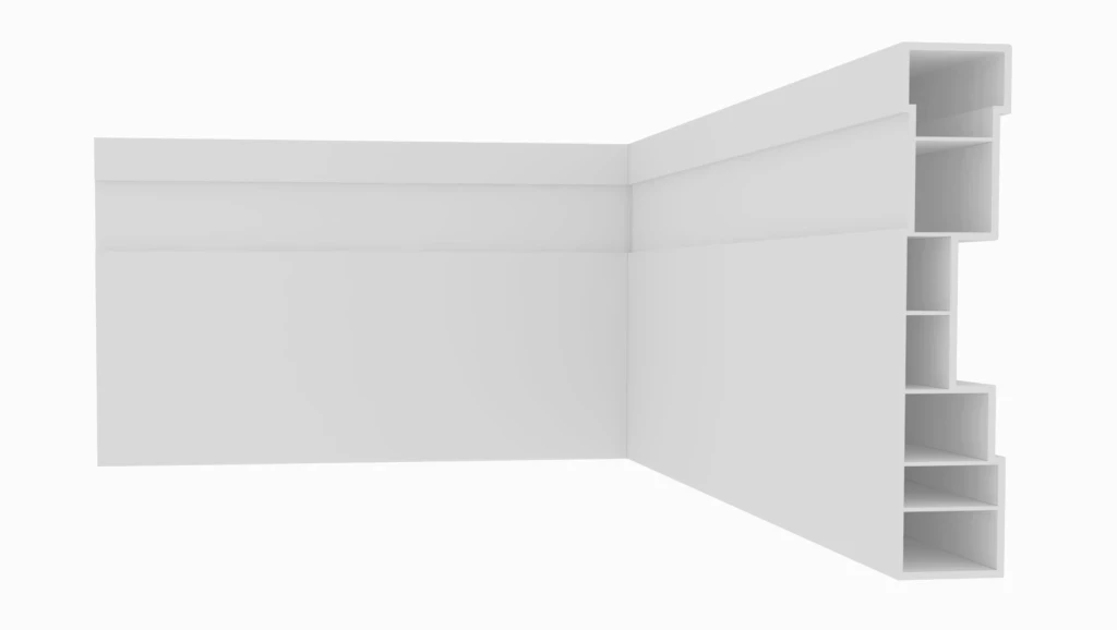 Rodapé de Pvc Nobre Branco 7cm Barra de 2,4m - Plasbil