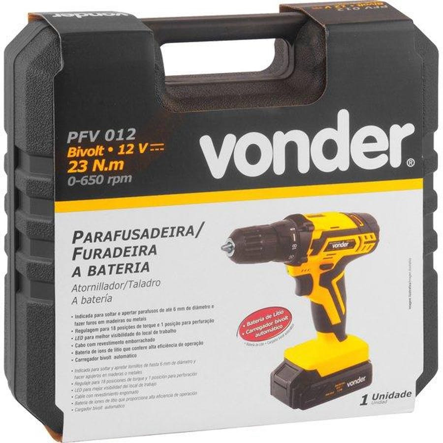 Furadeira/parafusadeira Sem Fio Pfv 012 3/8" 12v - Vonder