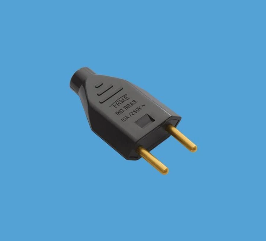 Plugue Junção Padrão 2p 10a 250v Preto - Fame