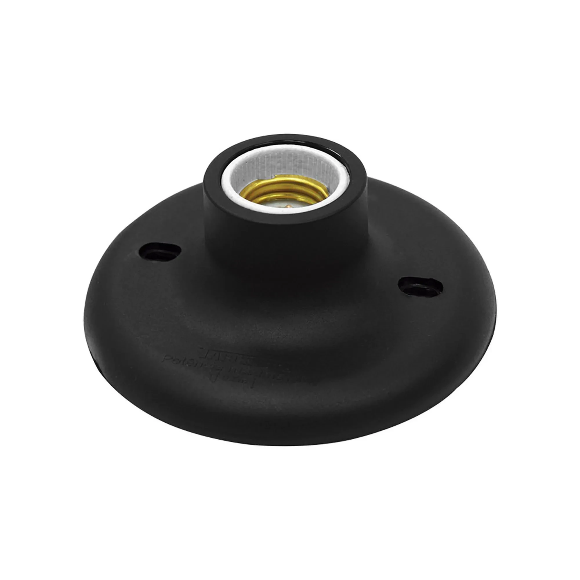 Plafon E-27 Porcelana Preto - Taschibra