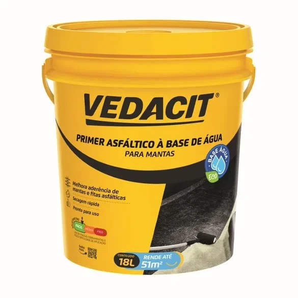 Primer Asfáltico à Base de água Balde de 18 Litros - Vedacit