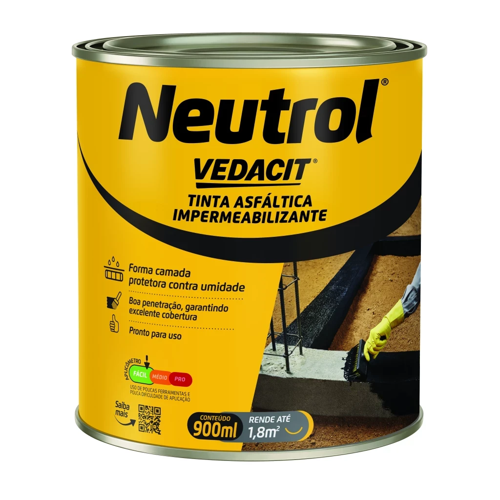 Neutrol Tinta ásfaltica Pote de 900ml - Vedacit