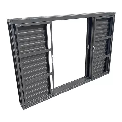 Janela Veneziana de Aço Sem Grade Sem Vidros 100cm X 100cm - Vitralfer