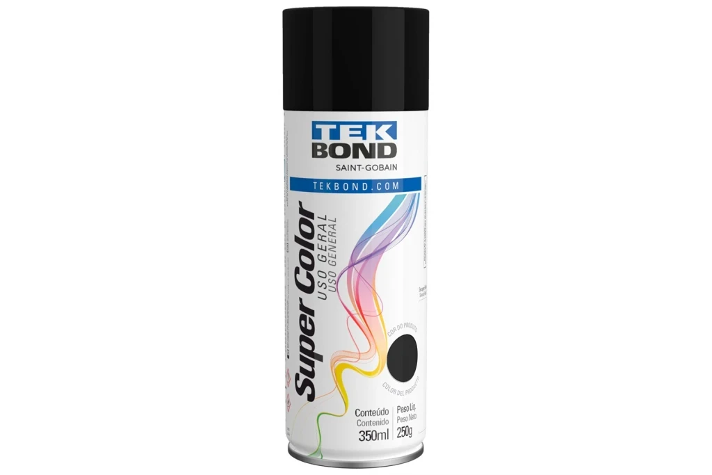 Tinta Spray Super Color Uso Geral Preto Fosco 350ml/250g