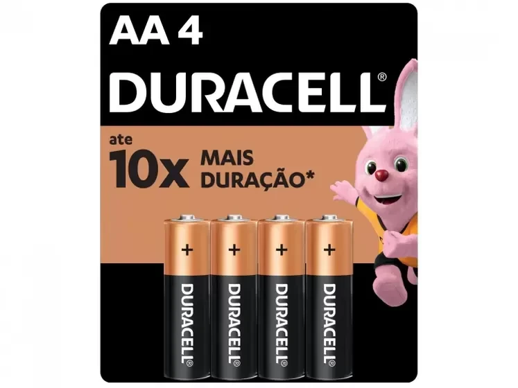Pilha Alcalina Pequena Aa com 4 Unidades - Duracell