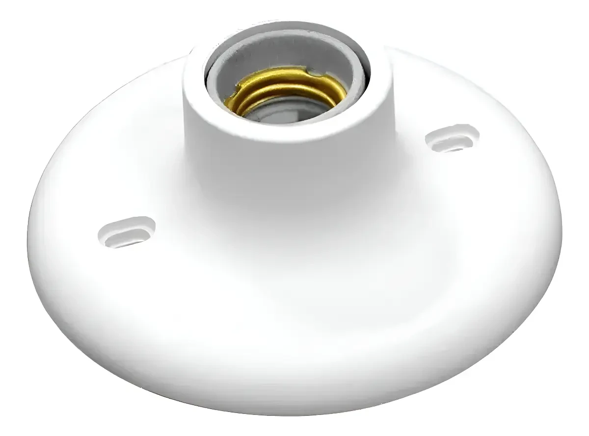 Soquete de Teto Plafon E27 para Lâmpada Branco - Opl
