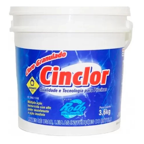 Cloro Granulado Cinclor 10 em 1 para Piscinas 3,6 Kg - Rodoquímica