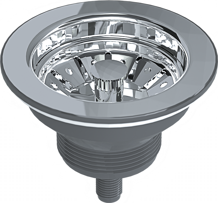 Válvula para Pia Americana Corpo Pp com Aba em Inox 3.1/2" - Blukit