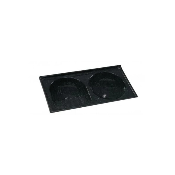 Tanque Duplo de Fibra Sintético N°2 110cm X 55cm Pedra Preta - Rorato