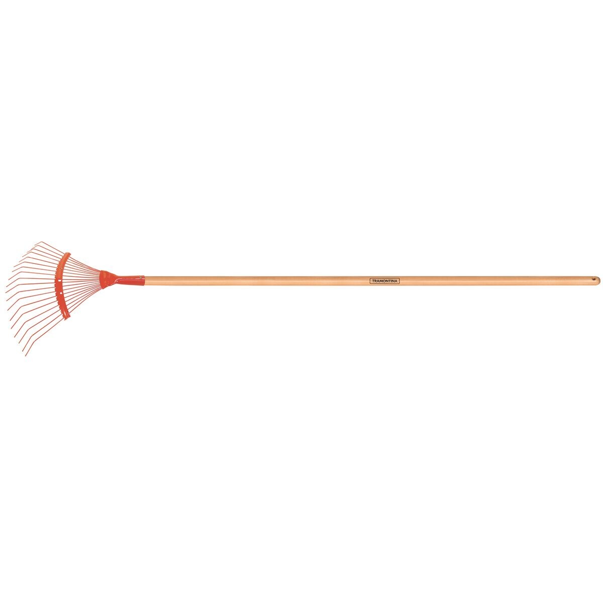 Vassoura de Jardim Metalica com 18 Dentes e Cabo de Madeira 120cm - Tramontina