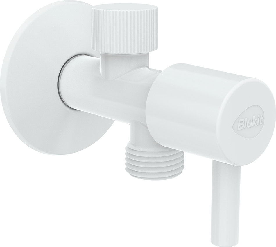 Registro com Derivação 1/4 de Volta Abs Branco para Ducha Higiênica 1/2" X 1/2" - Blukit