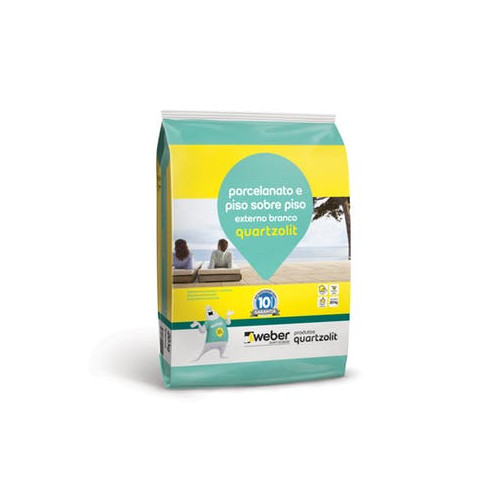 Argamassa Piso Sobre Piso Ac3 Externo Branco 20kg - Quartzolit