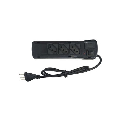 Filtro de Linha com 3 Tomadas 2p + T Bivolt Preto Blister - Fiolux