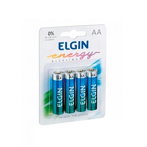 Pilha Alcalina Aa Pequena com 4 Unidades - Elgin