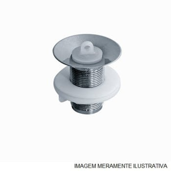 Válvula com Tampa para Lavatório 1" Plástico Cromado Sem Ladrão Sem Unho Vl4/s - Astra