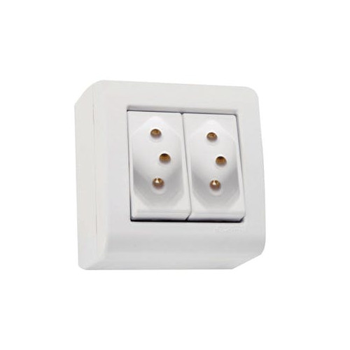 Conjunto Caixa 2 Tomadas 2p+t 10a 250v Lizflex Branco - Tramontina