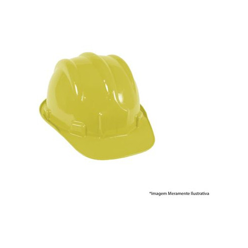 Capacete Segurança Aba Frontal Amarelo com Carneira - Plastcor