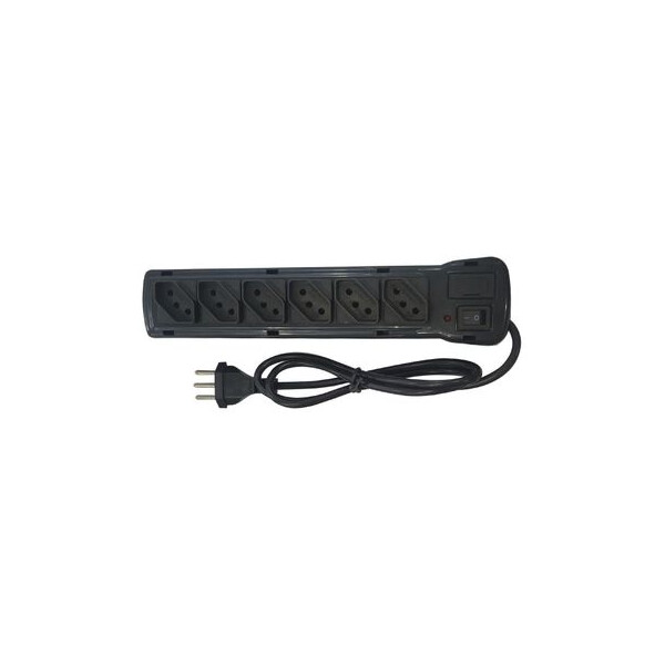 Filtro de Linha com 6 Tomadas 2p + T Bivolt Preto Blister - Fiolux