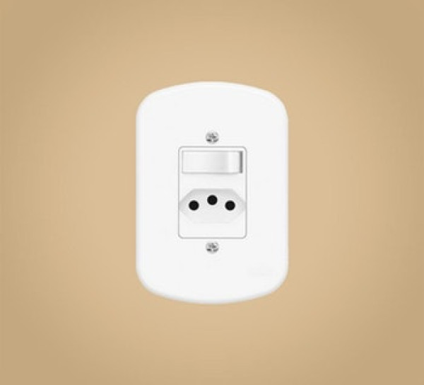 Interruptor 1 Simples e 1 Tomada 2p+t 10a 250v Blanc - Fame