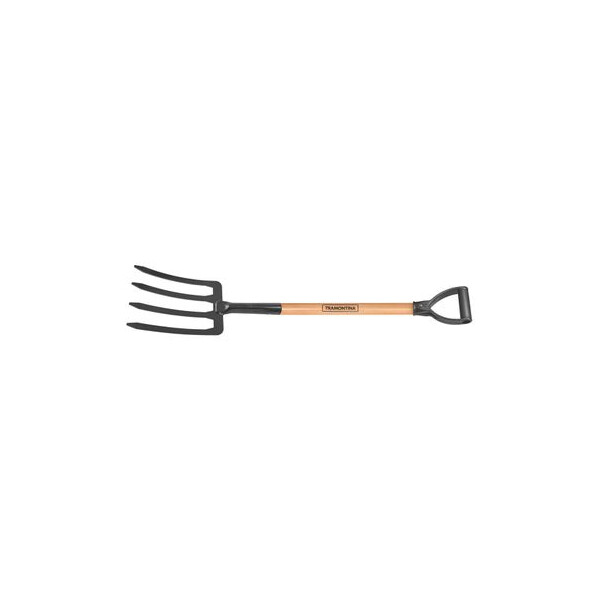 Forcado para Terra com 4 Dentes em Aço com Cabo de Madeira 71cm - Tramontina