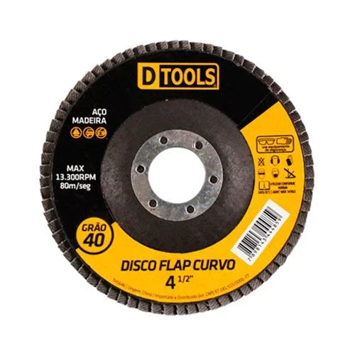 Disco Abrasivo Flap Curvo 4,5" Grão 40 - Dtools