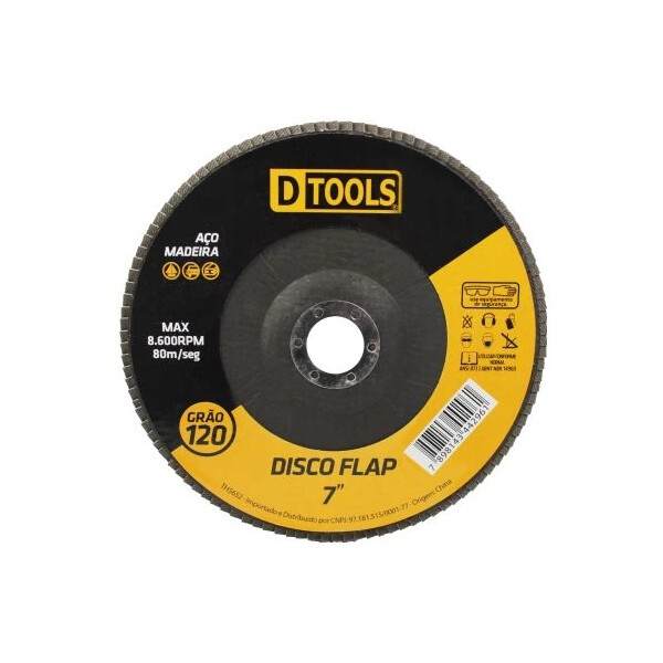 Disco Abrasivo Flap 7" Grão 120 - Dtools