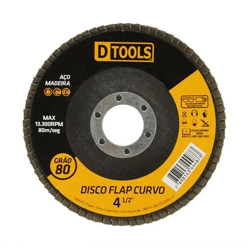 Disco Abrasivo Flap Curvo 4,5" Grão 80 - Dtools